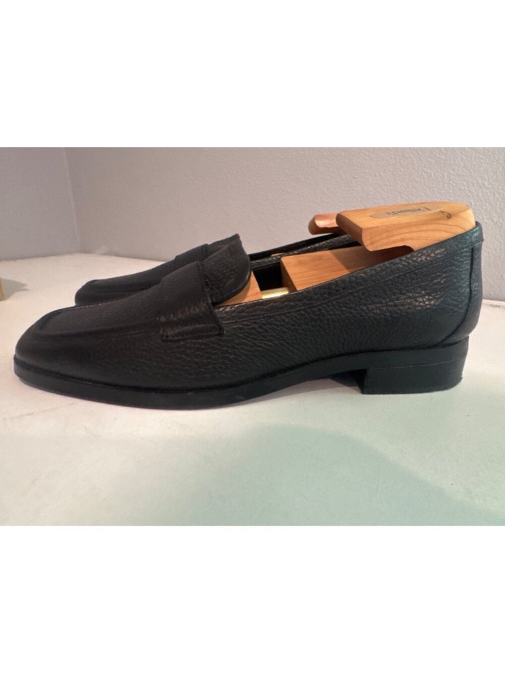 Vionic Women Shoes Sz 10 Black Pebbled Leather Sellah Low-Heeled Loafers Classic - Picture 2 of 12